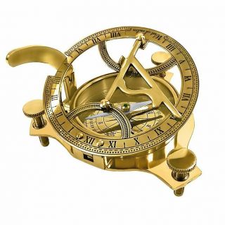 Brass Sundail Compass Nautical Antique Handmade Compass Christmas Day Gift 3