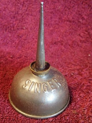 Antique Vintage Early 1900 Singer Sewing Machine Oiler Oil Lubricant Can