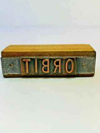 Orbit Antique Copper Letterpress Print Wood Type