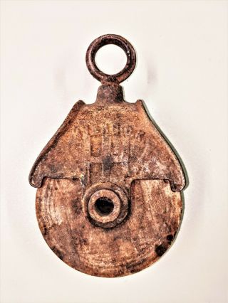 Antique Vintage Myers Hay Barn Pulley Cast Iron/wood 338h