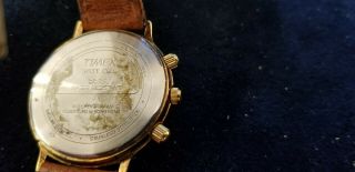 Vintage Timex Moon Phase Perpetual Calendar Watch 1990 Gold Tone Dress Date Rare 3