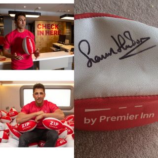 Gavin Henson Autograph Signed Rugby Ball Rare Zip Premier Inn Wales Collectable