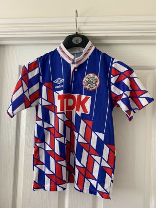 1989 Vintage Ajax Amsterdam Away Shirt.  Extremely Rare Size Large Boys.