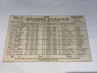 Rare Vintage 1946 Staines Vintage Greyhound Racing Programme 14th Sept Meeting