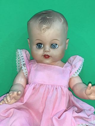 Vintage 1950s - 60s Drink And Wet 19 " Baby Doll With Molded Hair Sleep Eyes