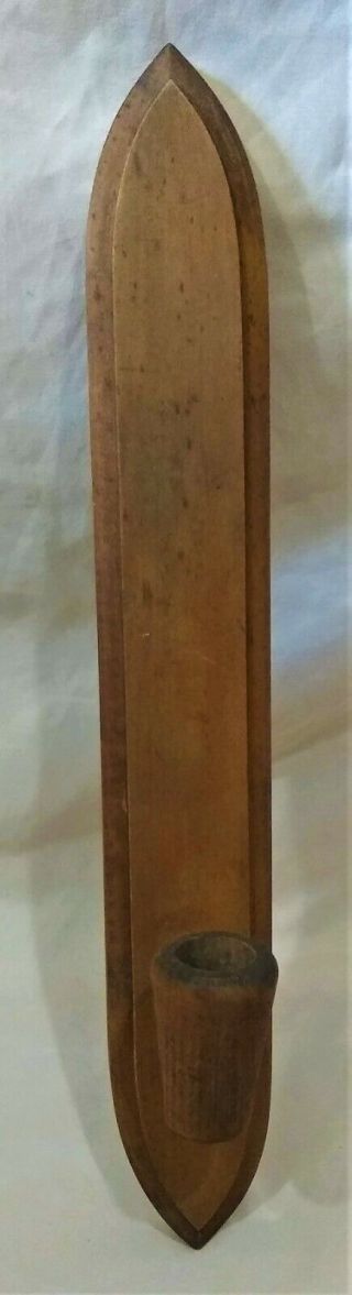 Vintage/primitive Wall Hanging Taper/dinner Candle Holder - Wooden/sconce - 15 "