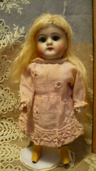 Antique Small French Dress For 5.  5 " Mignonette Kestner Halbig All Bisque Doll