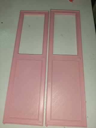 2 - 1978 Pink Barbie Dollhouse Pink A Frame Dream House Replacement Doors