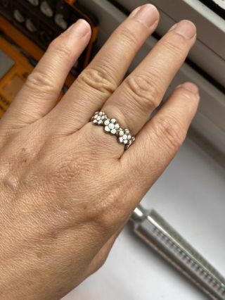 Rare Bi Make In England Silver Bernard Instone White Enamel Ring - Uk Size O