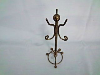 Mini Coat & Hat RACK STAND for DOLL HOUSE or Jewelry Metal Hanger Brassy 2