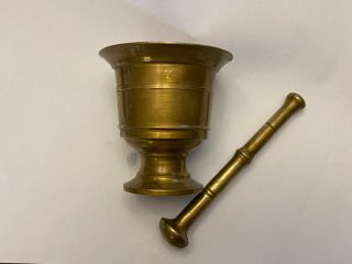 Solid Brass Bronze Antique Very Heavy Pharmacy Mortar & Pestle: Apothecary