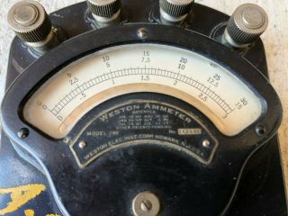 Antique WESTON / Model 280 / Volt - Ammeter 30A Meter Art Deco 2