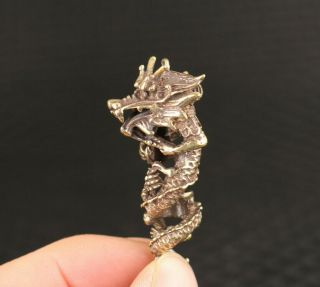 Rare Chinese Old Bronze Hand Cast Dragon Statue Collectable Pendant