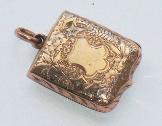 Rare Exceptional Fine Antique Chased Gold Front Back Double Pendant Photo Locket