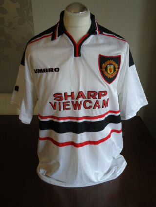 Manchester United 1997 Umbro White Away Shirt Extra Large Rare Man Utd