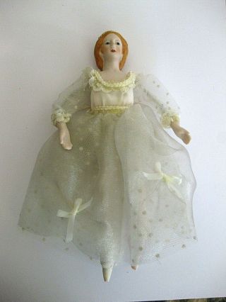 Vintage.  Porcelain (bust & Lower Arms) & Fabric Angel Or Ballerina Doll 8 "