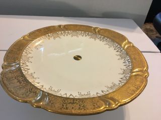 Vintage Antique 22kt Gold Plate Cake Stand Stamped Can’t Read Sku 036 - 020