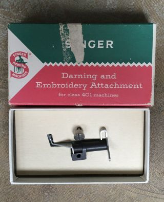 Rare Vintage Singer Darning & Embroidery Attachment For Class 401 Machines -