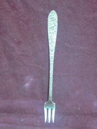 Silverplate National Silver Co.  Narcissus Cocktail Fork 6 " With Reverse Design