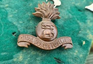 Rare Wwi Royal Dublin Fusiliers Service Dress Bronze Badge British Army