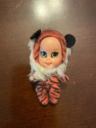 Vintage Liddle Kiddles Animiddle Little Tiny Tiger Mini Doll In Mattel 1969