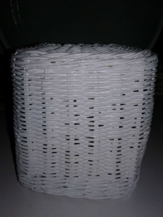 White Wicker Tissue Kleenex Box Holder Cover Cube