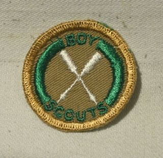 Relatively Rare Boy Scout Boatman Proficiency Award Badge Tan Cloth Troop Large