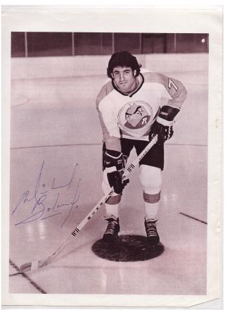 Mike Boland Signed Photo Nhl Philadelphia Flyers 1974 - 75 Ahl Wha Rare Autograph