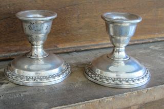 La Pierre Sterling Silver Candle Holders Weighted