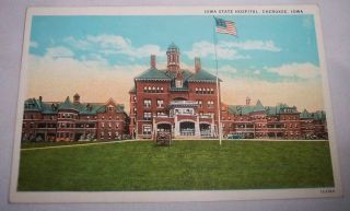 Iowa State Hospital Cherokee Ia Insane Asylum Antique Postcard 1920 