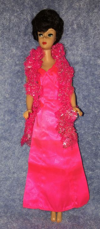 Vintage Star Barbie Doll Dress And Boa - Clothes - Hot Pink - 1970’s - Toy