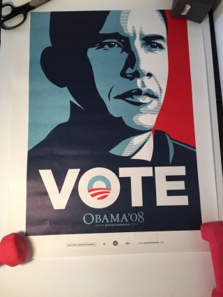 Obama Small Vote 2008 Shepard Fairey Lithograph Campaign Poster Print Rare