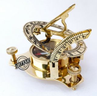 Outdoor Brass Sundial Watch Compass Marine Compass Pocket Vintage Gift/decor 3 "