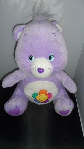 2004 Harmony Care Bear 13 " Plush Purple Flower Stuffed Animal Care Bear 2004