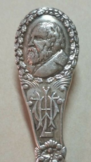 Henry Wadsworth Longfellow Large Sterling Silver Souvenir Spoon Portland Maine