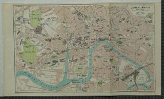 1930 Vintage Bartholomew Map Plan Of Bristol With Bristol Cathedral Plan On Back