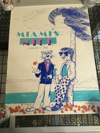 1986 Orange Bowl Penn State Football Poster Tom Mosser Miami Rare