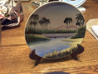 Vintage Meito China Hand Painted Display Plate Japan Antique 7 In.