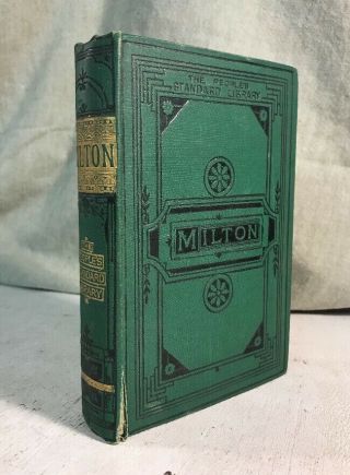 Poetical Of John Milton Antique Victorian Decorative Binding Book