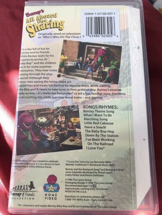 Barney’s All Aboard For Sharing Spanish Doblada VHS Rare 2