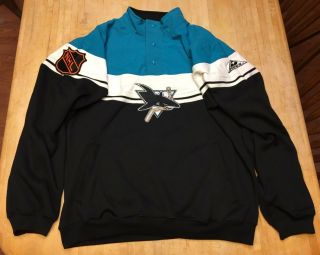 Rare Mens Vintage Apex One San Jose Sharks Fleece Jacket Medium