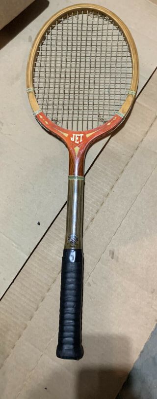 Rare Vintage Tad Davis “jet” Patent Wood Tennis Racket C1960