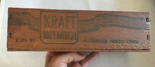 Kraft Vintage Wooden Brick Pasteurized Process Cheese Box 2 Lb Chicago,  Ill