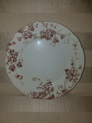 Antique Colonial Pottery Stoke England " Severn " Salad Plate Brown Transferware