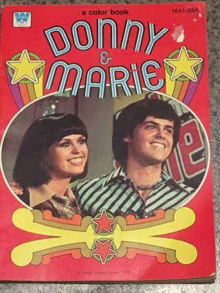 Vintage 1977 Donny & Marie Osmond Coloring And Paper Doll Book Whitman 1641