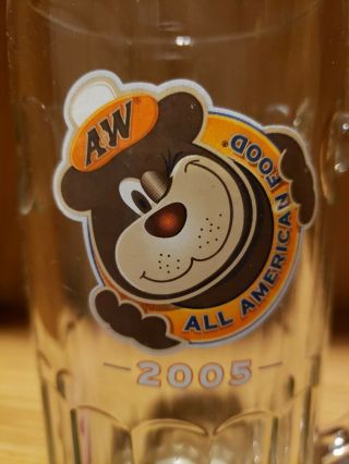 A & W Root Beer 2005 All American Food Winking Blinking Bear Rare Glass Mug 7 "