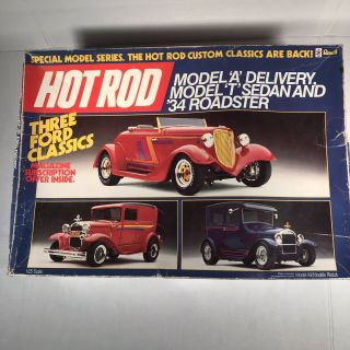 Revell Hot Rod 3 Ford Car Classics 7446 1/25 Scale Model A,  T And 34 Roadster