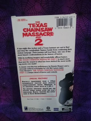Texas Chainsaw Massacre 2 VHS Signed Horror Digitally Remastered htf oop rare 3