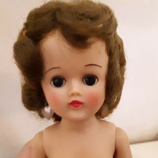 Vintage Vogue Jill Doll 1957 Brown Hair Brown Sleepy Eyes Nude 10 " Collectible