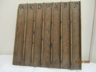 An Antique Wooden Games Board With Carved Letters - Mystery Game - 19th Century.
